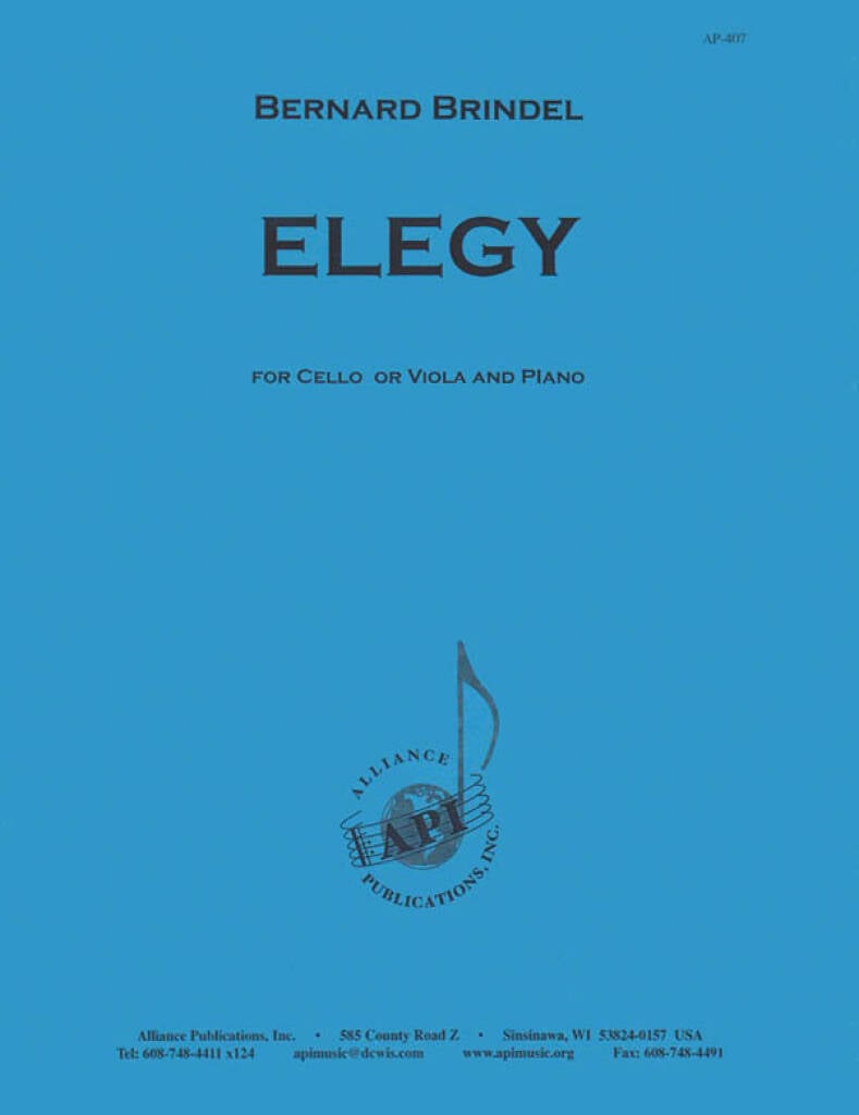 Elegy For Cello (vln-vla)-pno